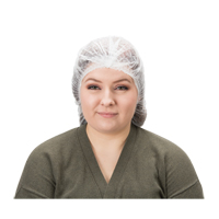 Bonnet bouffant pliss&eacute;, Polypropyl&egrave;ne, 19", Blanc Cantin et fils