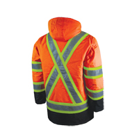 Lined Safety Parka, High Visibility Orange, Large Cantin et fils