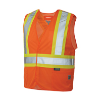 Veste de s&eacute;curit&eacute; d&eacute;tachable en cinq points, Orange haute visibilit&eacute;, Grand/T-Grand, Polyester Cantin et fils