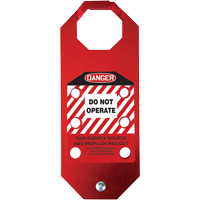 Moraillon de verrouillage pr&eacute;venant l'utilisation conforme aux normes OSHA Danger Stopout Aluma-Tag, Rouge Cantin et fils