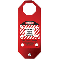 Moraillon de verrouillage pr&eacute;venant l'utilisation conforme aux normes OSHA Danger Stopout Aluma-Tag, Rouge Cantin et fils