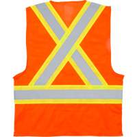 Veste de s&eacute;curit&eacute; pour la circulation, Orange haute visibilit&eacute;, Moyen, Polyester Cantin et fils