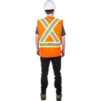 Veste de s&eacute;curit&eacute; pour la circulation, Orange haute visibilit&eacute;, Moyen, Polyester Cantin et fils