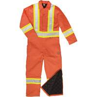 Combinaison en toile avec bandes r&eacute;fl&eacute;chissantes, Petit, Orange Cantin et fils