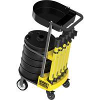 PLUS Barrier Post Cart Kit with Tray, 75' L, Metal, Yellow Cantin et fils