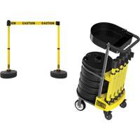 Chariot de transport avec plateau pour barri&egrave;re PLUS, 75' lo, M&eacute;tal, Jaune Cantin et fils
