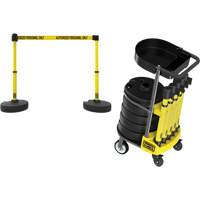 Chariot de transport avec plateau pour barri&egrave;re PLUS, 75' lo, M&eacute;tal, Jaune Cantin et fils