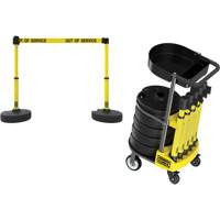 Chariot de transport avec plateau pour barri&egrave;re PLUS, 75' lo, M&eacute;tal, Jaune Cantin et fils