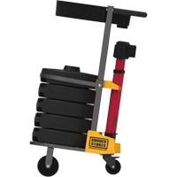 Chariot de transport avec plateau pour barri&egrave;re PLUS, 75' lo, M&eacute;tal, Rouge Cantin et fils