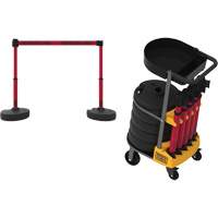 Chariot de transport avec plateau pour barri&egrave;re PLUS, 75' lo, M&eacute;tal, Rouge Cantin et fils