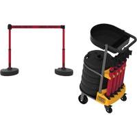 Chariot de transport avec plateau pour barri&egrave;re PLUS, 75' lo, M&eacute;tal, Rouge Cantin et fils