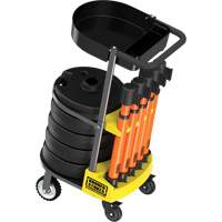 Chariot de transport avec plateau pour barri&egrave;re PLUS, 75' lo, M&eacute;tal, Orange Cantin et fils