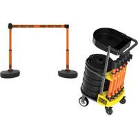 Chariot de transport avec plateau pour barri&egrave;re PLUS, 75' lo, M&eacute;tal, Orange Cantin et fils