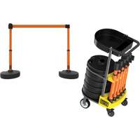 Chariot de transport avec plateau pour barri&egrave;re PLUS, 75' lo, M&eacute;tal, Orange Cantin et fils