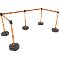 PLUS Barrier Post Set X5, Plastic, 42" H, Orange Tape, 15' Tape Length Cantin et fils