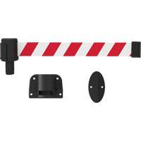 PLUS Wall Mount Barrier System, Plastic, Screw Mount, 15', Red and White Tape Cantin et fils