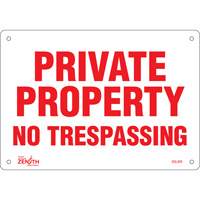 Enseigne Private Property, 7" x 10", Aluminium, Anglais Cantin et fils
