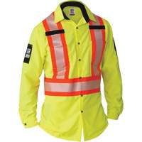 Chemise &agrave; manches longues haute visibilit&eacute; ind&eacute;chirable, Polyester, Petit, Jaune lime haute visibilit&eacute; Cantin et fils