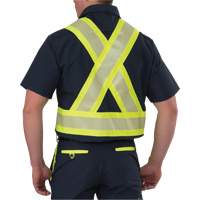 Chemise &agrave; manches courtes haute visibilit&eacute; r&eacute;sistant &agrave; la d&eacute;chirure, Polyester, Petit, Bleu marin Cantin et fils