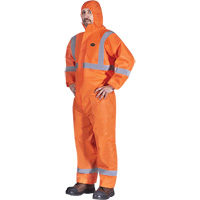 2077 Hooded Coveralls with Reflective Tape, Small, Orange, SMS Cantin et fils