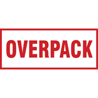 &eacute;tiquette de manutention Overpack, 6" lo x 2-1/2" la, Rouge/blanc Cantin et fils
