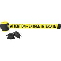 Wall Mount Barrier, Plastic, Magnetic Mount, 30', Yellow Tape Cantin et fils