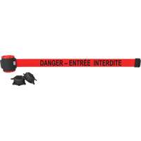 Wall Mount Barrier, Plastic, Magnetic Mount, 30', Red Tape Cantin et fils