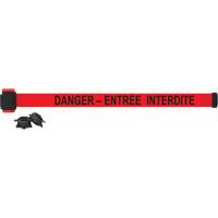 Wall Mount Barrier, Plastic, Magnetic Mount, 7', Red Tape Cantin et fils