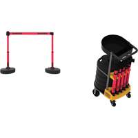 Plus Portable Barrier System Cart Package with Tray, 75' L, Metal/Plastic, Red Cantin et fils