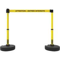 Plus Barrier Post Set, Plastic, 42" H, Yellow Tape, 15' Tape Length Cantin et fils