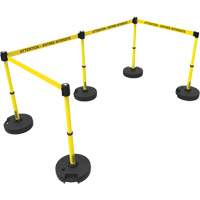 Plus Barrier Post Set, Plastic, 42" H, Yellow Tape, 15' Tape Length Cantin et fils