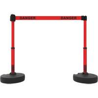 Plus Barrier Post Set, Plastic, 42" H, Red Tape, 15' Tape Length Cantin et fils