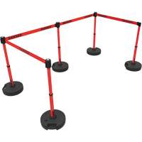 Plus Barrier Post Set, Plastic, 42" H, Red Tape, 15' Tape Length Cantin et fils