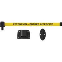 Plus Wall Mount Barrier System, Plastic, Screw Mount, 15', Yellow Tape Cantin et fils