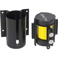Wall Mount Barrier with Magnetic Tape, Steel, Screw Mount, 7', Yellow Tape Cantin et fils