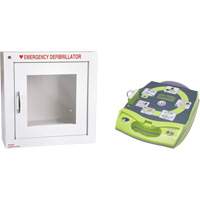 D&eacute;fibrillateur enti&egrave;rement automatis&eacute; AED Plus en anglais avec armoire murale munie d'une alarme, Automatique, Anglais, Classe 4 Cantin et fils