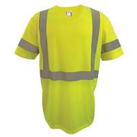 Chemise de s&eacute;curit&eacute; &agrave; manches courtes, Polyester, 2T-Grand, Jaune lime haute visibilit&eacute; Cantin et fils