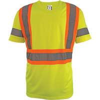 Chemise de s&eacute;curit&eacute; &agrave; manches courtes, Polyester, 2T-Grand, Jaune lime haute visibilit&eacute; Cantin et fils