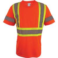 Chemise de s&eacute;curit&eacute; &agrave; manches courtes, Polyester, 2T-Grand, Orange haute visibilit&eacute; Cantin et fils