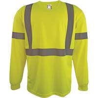 Chemise de s&eacute;curit&eacute; &agrave; manches longues, Polyester, 2T-Grand, Jaune lime haute visibilit&eacute; Cantin et fils