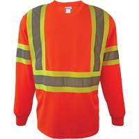 Chemise de s&eacute;curit&eacute; &agrave; manches longues, Polyester, 2T-Grand, Orange haute visibilit&eacute; Cantin et fils