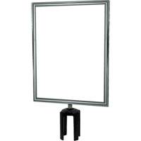 Heavy-Duty Vertical Sign Holder with Tensabarrier&reg; Post Adapter, Polished Chrome Cantin et fils