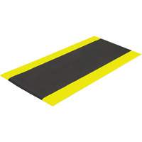 Airsoft Anti-Fatigue Mat, Pebbled, 3' x 5' x 3/8", Black/Yellow, PVC Sponge Cantin et fils