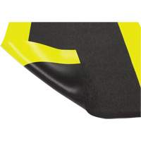 Airsoft Anti-Fatigue Mat, Pebbled, 3' x 5' x 3/8", Black/Yellow, PVC Sponge Cantin et fils