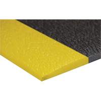 Airsoft Anti-Fatigue Mat, Pebbled, 3' x 5' x 3/8", Black/Yellow, PVC Sponge Cantin et fils