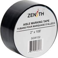 Aisle Marking Tape, 2" x 108', PVC, Black Cantin et fils