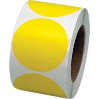 Pastilles de marquage color&eacute;es, Cercle, 3" lo x 3" la, Jaune, Vinyle Cantin et fils