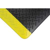 Tapis antifatigue, Losange, 1-2/3' x 3-1/4' x 3/4", Noir/Jaune, Polyur&eacute;thane Cantin et fils