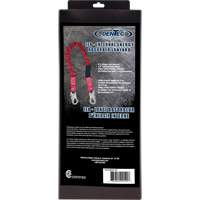 ShockSorb Internal Shock Lanyard, 6', Snap Hook Center, Snap Hook Leg Ends, Polyester Cantin et fils