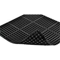Tapis antifatigue &agrave; imbrication Cushion-Ease 550, &agrave; fentes, 3' x 3' x 3/4", Noir, Caoutchouc Cantin et fils